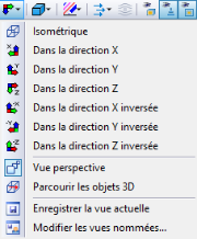Menu de la barre d’outils Vue