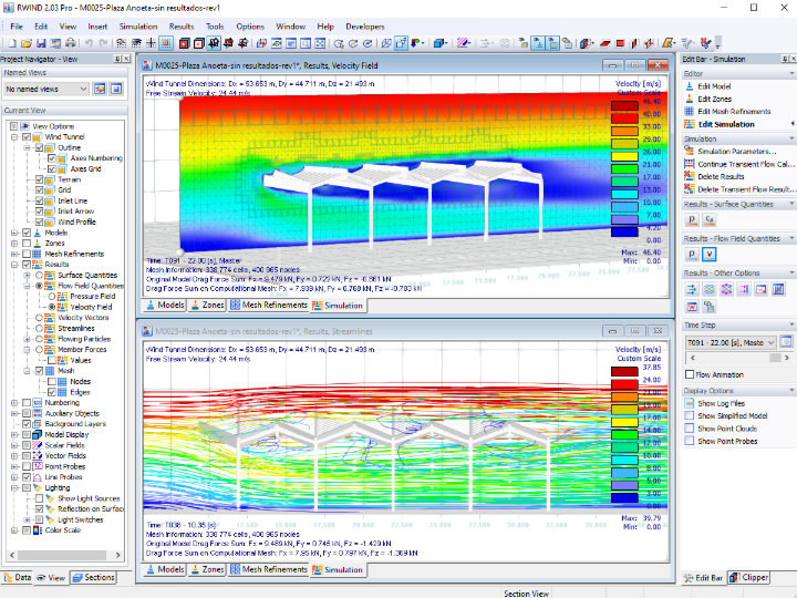 Turbulence transitoire incompressible de la structure de la toiture avec RWIND 2