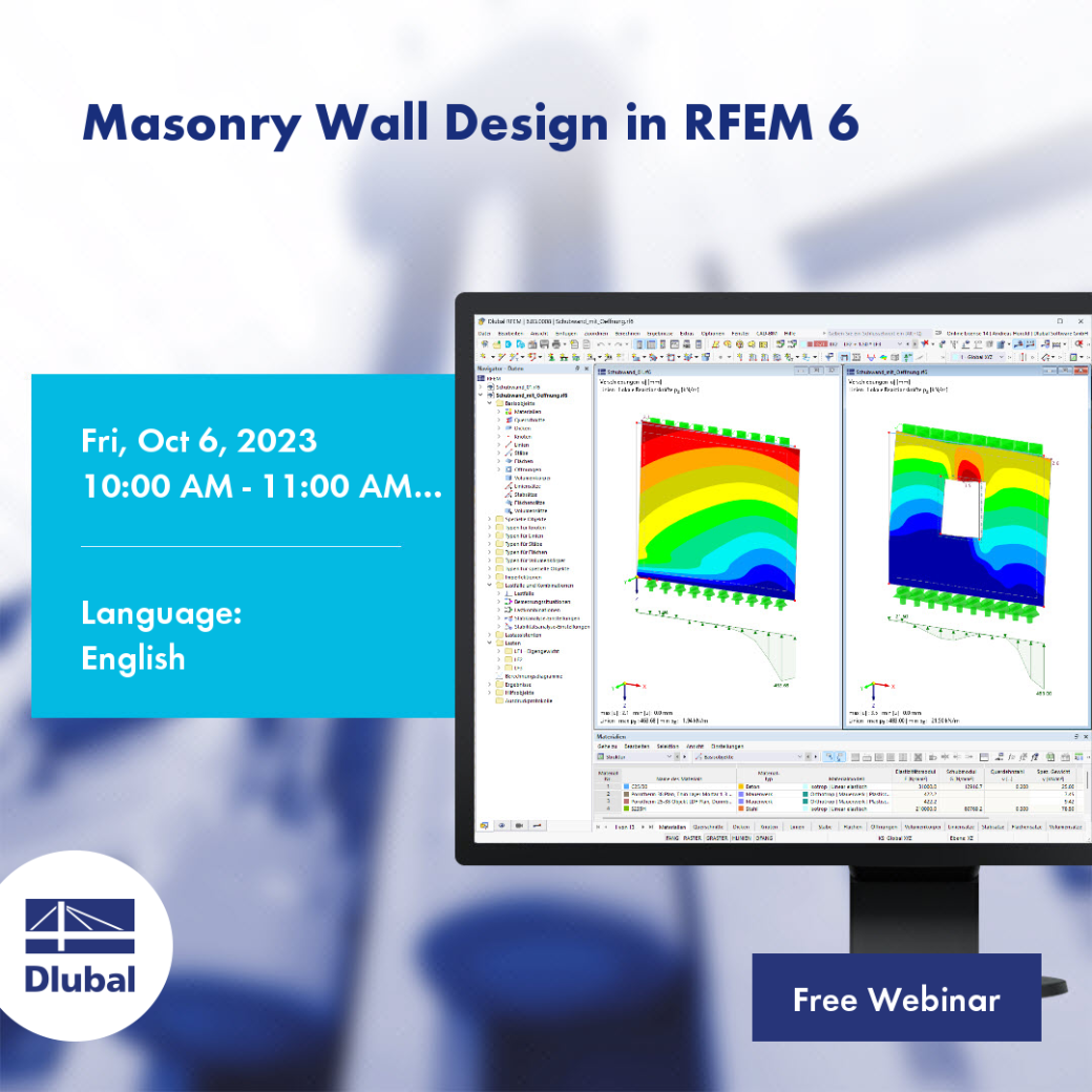 Vérification des murs en maçonnerie dans RFEM 6