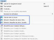 Menu « Calculer » pour les calculs dans le Cloud