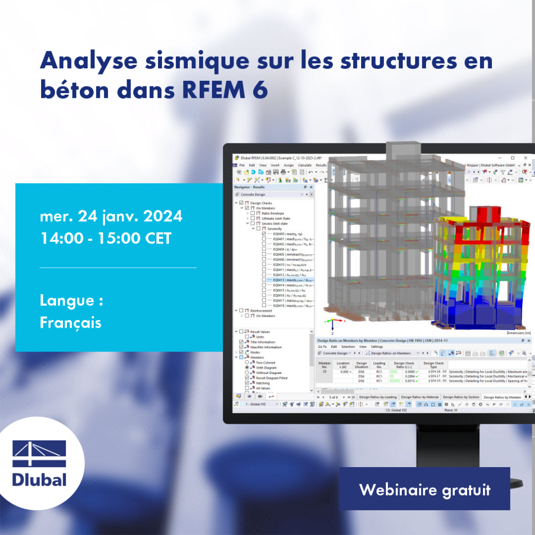 Analyse sismique sur les structures en béton dans RFEM 6