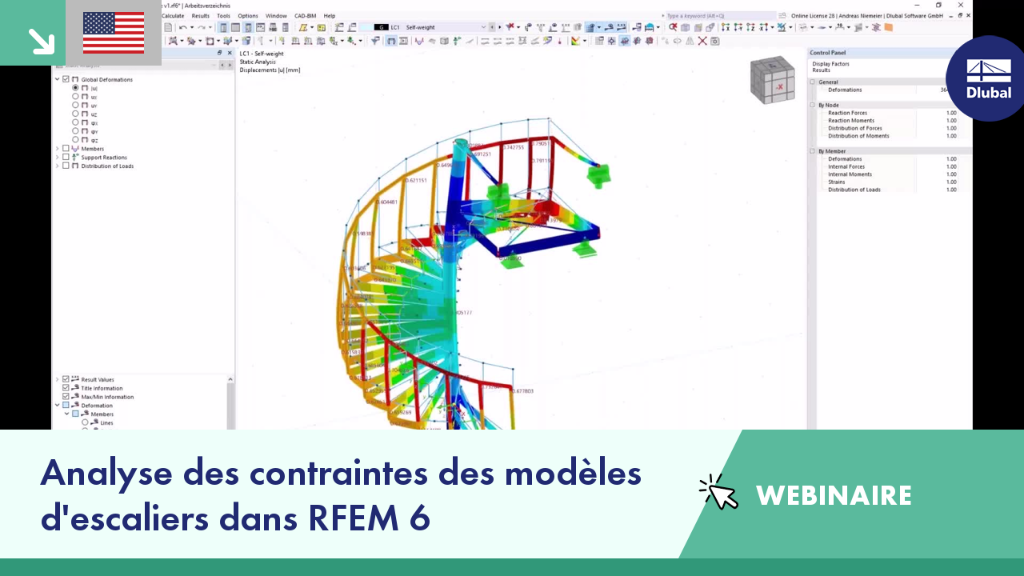 Analyse de contraintes pour les modèles d’escaliers à l’aide du logiciel RFEM 6.