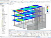 Modèle RFEM de l'immeuble de bureaux avec déformations | © Furche Geiger Zimmermann Tragwerksplaner GmbH