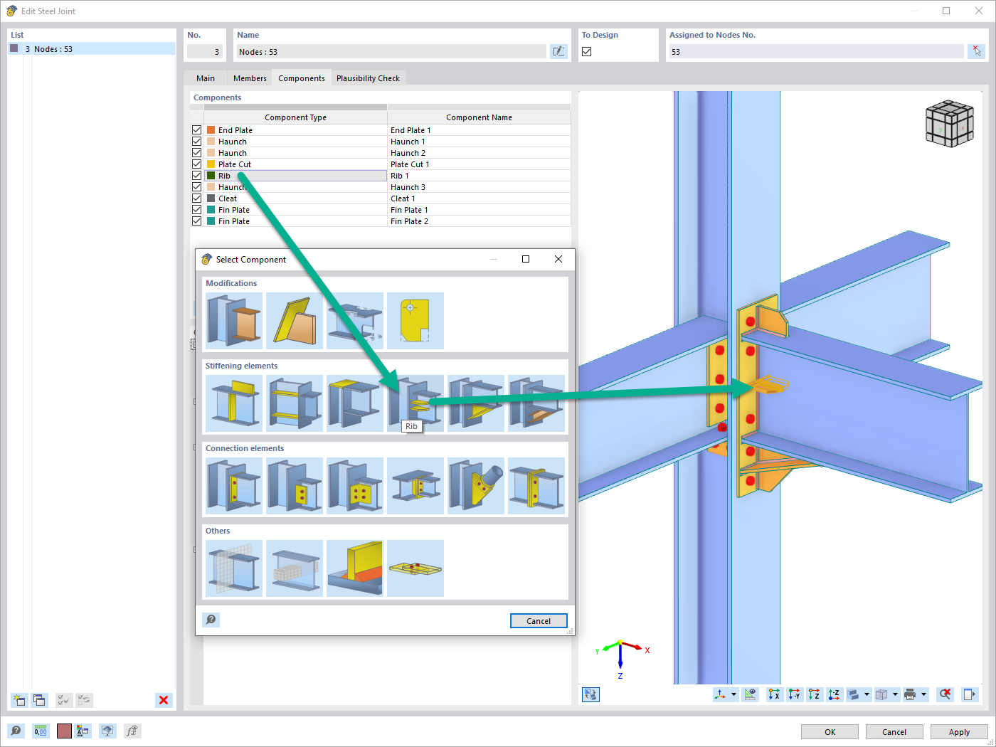 Fonctionnalité 002786 | Composant « Nervure »