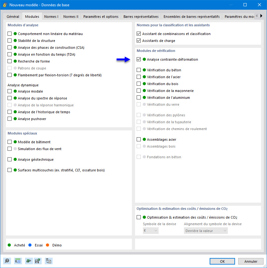 Activer l’extension « Analyse T-D »