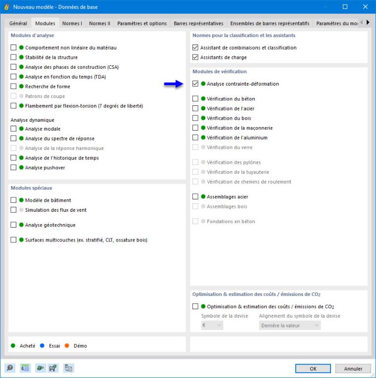 Activer l’extension « Analyse T-D »