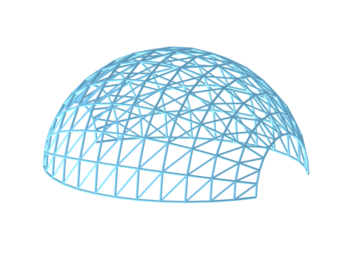 Modèle 004927 | Coque treillis ronde en acier