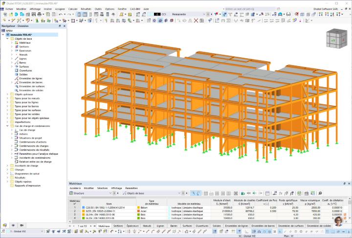 Modèle de l’immeuble PB9 dans RFEM