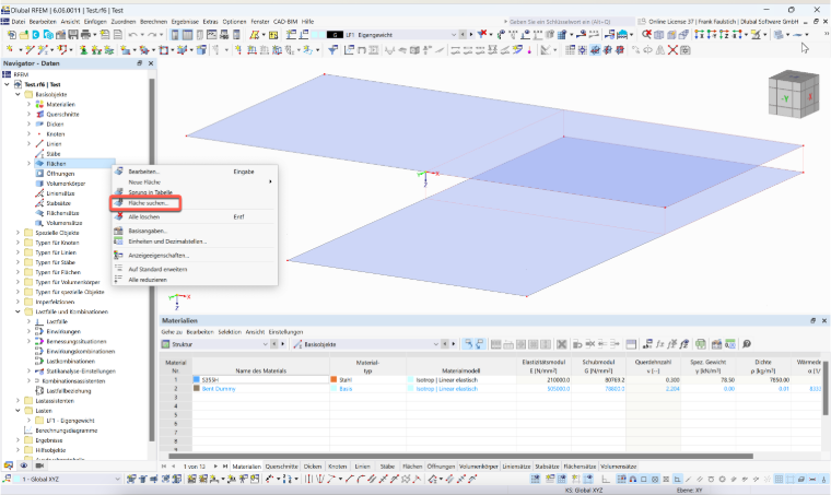 faq 005545 | Comment puis-je trouver une surface avec un certain numéro dans RFEM 6 ?