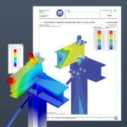 Modèle d'un assemblage déformé avec résultats dans le rapport d'impression de RFEM 6