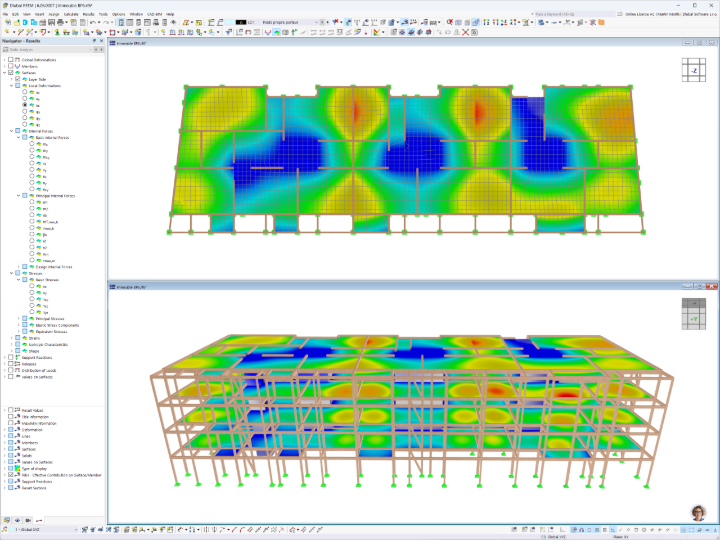 Déformations de l’immeuble PB6 dans RFEM