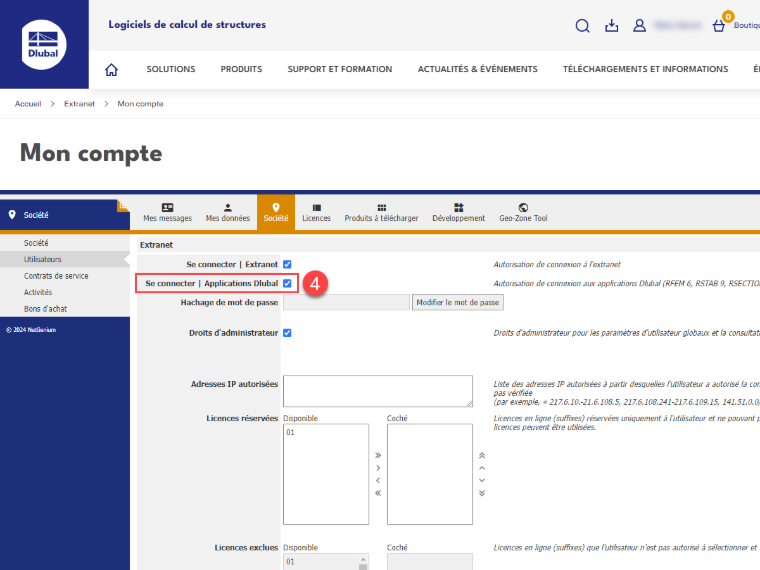 FAQ 005568 | Je souhaite utiliser mon compte pour utiliser le logiciel RFEM 6/RSTAB 9 mais apparemment je n y suis pas autorisé.