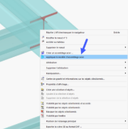 Sélectionner un modèle type dans le menu contextuel du nœud