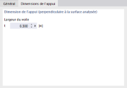 Définition des dimensions de l’appui