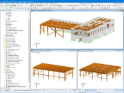 Modèle RFEM du site de fabrication d’avions hybrides | © LCA Construction Bois