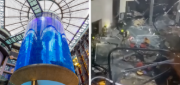 Aquadom de Berlin avant et après la catastrophe – photo gauche de Lefteris Papaulakis, image droite de Kanal13