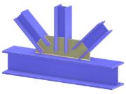 Modèle 005319 | Assemblage KT de treillis | Raccordement des diagonales et de la verticale à la membrure par gousset
