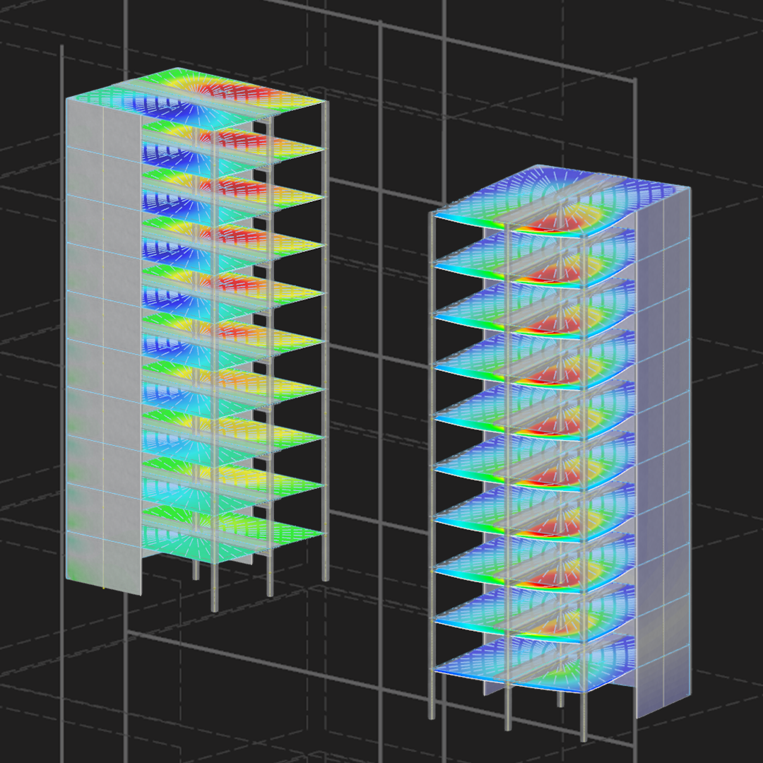 Travail de fin d’études | Étude sur la structuration de modèles structurels complexes à l'aide de l'exemple de structures en béton armé à plusieurs étages