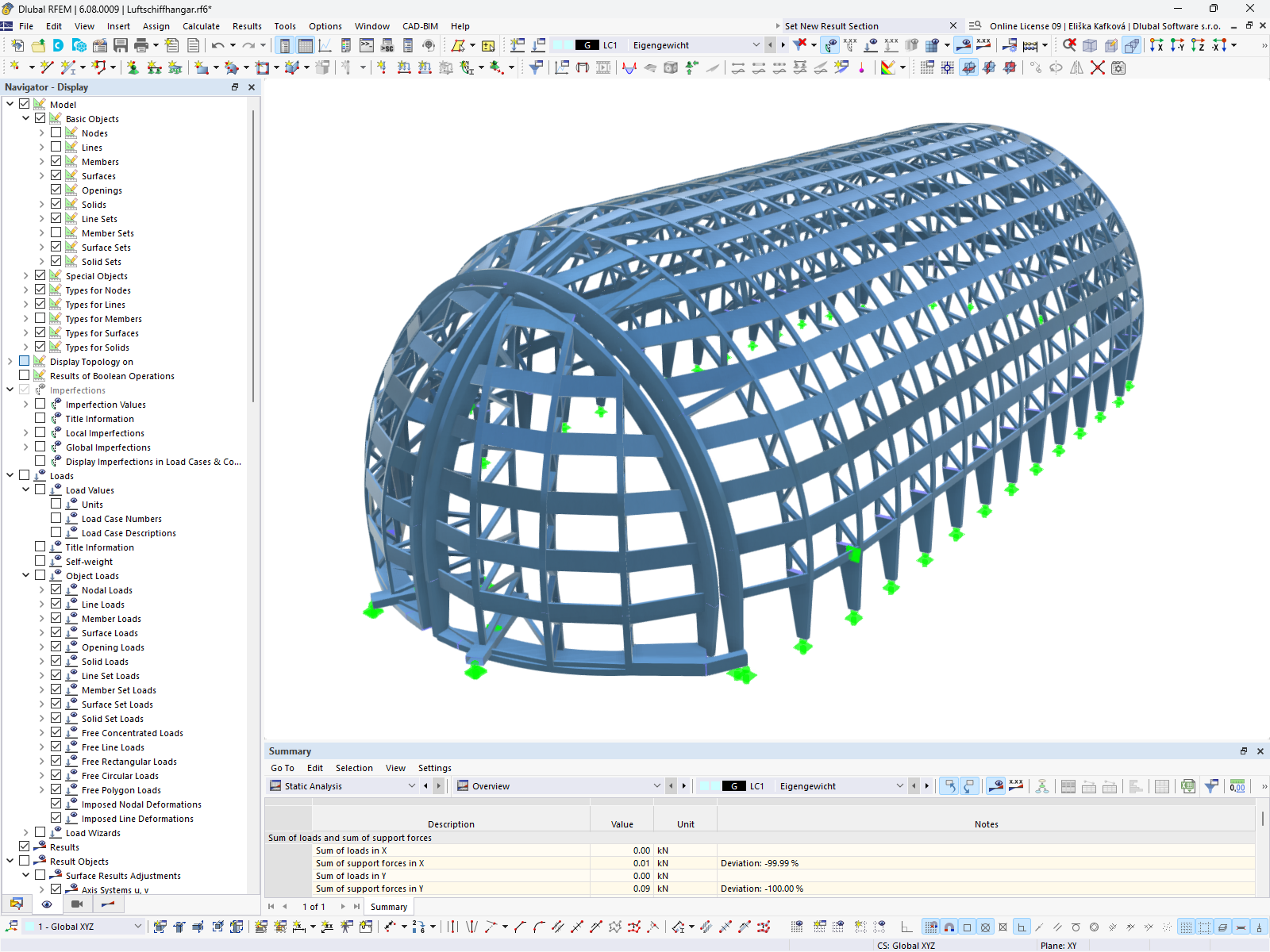 Modèle RFEM du hangar à dirigeables de Essen-Mülheim | © Marx Krontal Partner, MKP GmbH