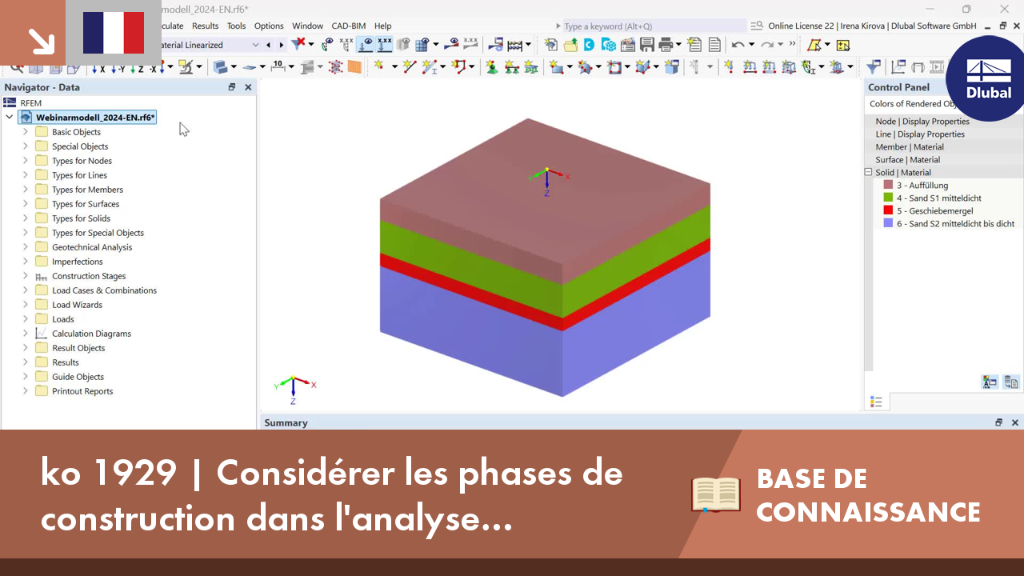 Illustration d’une approche par phase pour l’analyse géotechnique des phases de construction