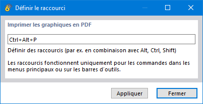 Définir un raccourci clavier