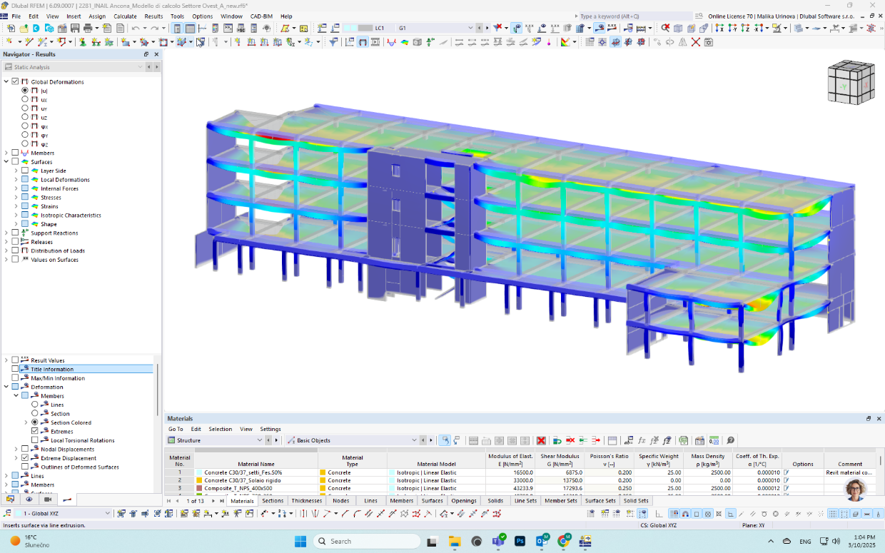 L’image montre la façade du projet du siège social INAIL à Ancône, en Italie.
