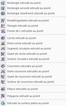 Fonction « Extruder vers le point » pour modélisation 3D dans un outil logiciel