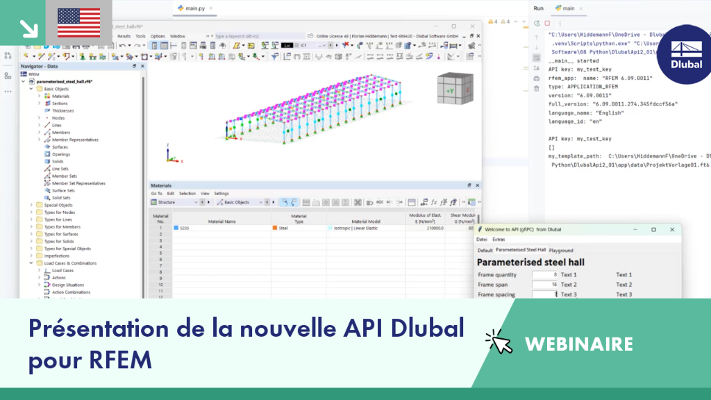 Webinaire sur l’utilisation de la nouvelle API de Dlubal dans RFEM pour améliorer les processus de calcul
