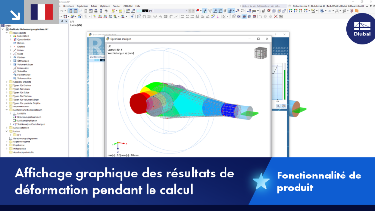 La image montre les résultats de la déformation de la structure dans le calcul de structure.