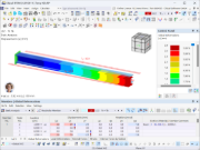 Déformation d’une poutre dans RFEM 6 due à des températures différentes en haut et en bas