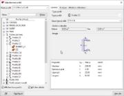 Vue détaillée de la modification d’un catalogue de profilés dans un logiciel technique.