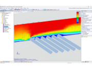 Champ de vitesse pour les suiveurs solaires dans RWIND © Axial Structural Solutions