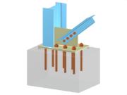 Modèle 005684 | Pied de poteau avec gousset et assemblage diagonal par boulons