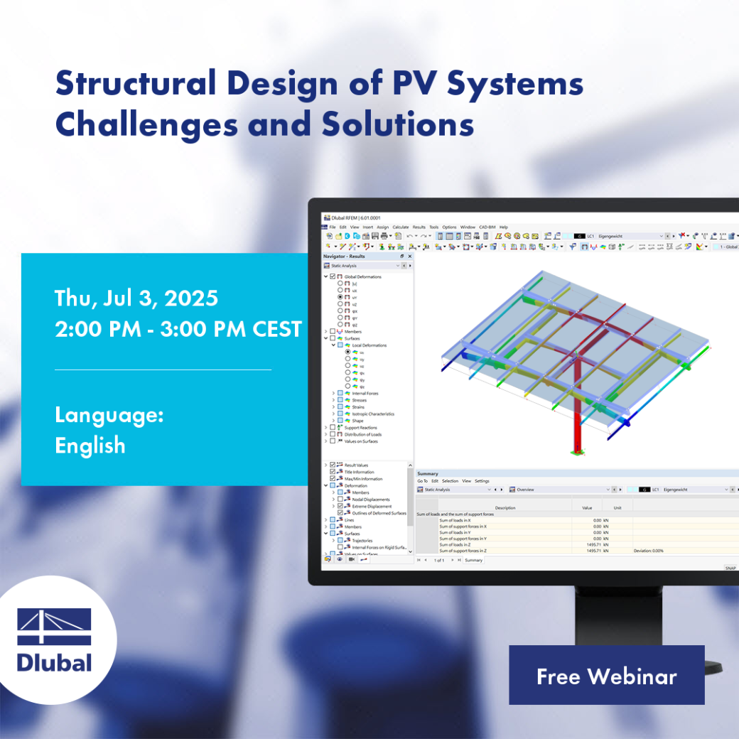Perspectives sur les défis et solutions pour le calcul de structure de centrales photovoltaïques. Évènement le 3 juillet 2025 à 14h00 CEST.
