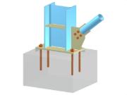 Modèle 005699 | Pied de poteau avec jarret de soudage et boulon d’assemblage diagonal