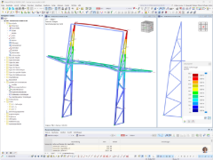 Extension Déformations | Affichage des déformations d’une solution de façade en structure acier avec RFEM 6.