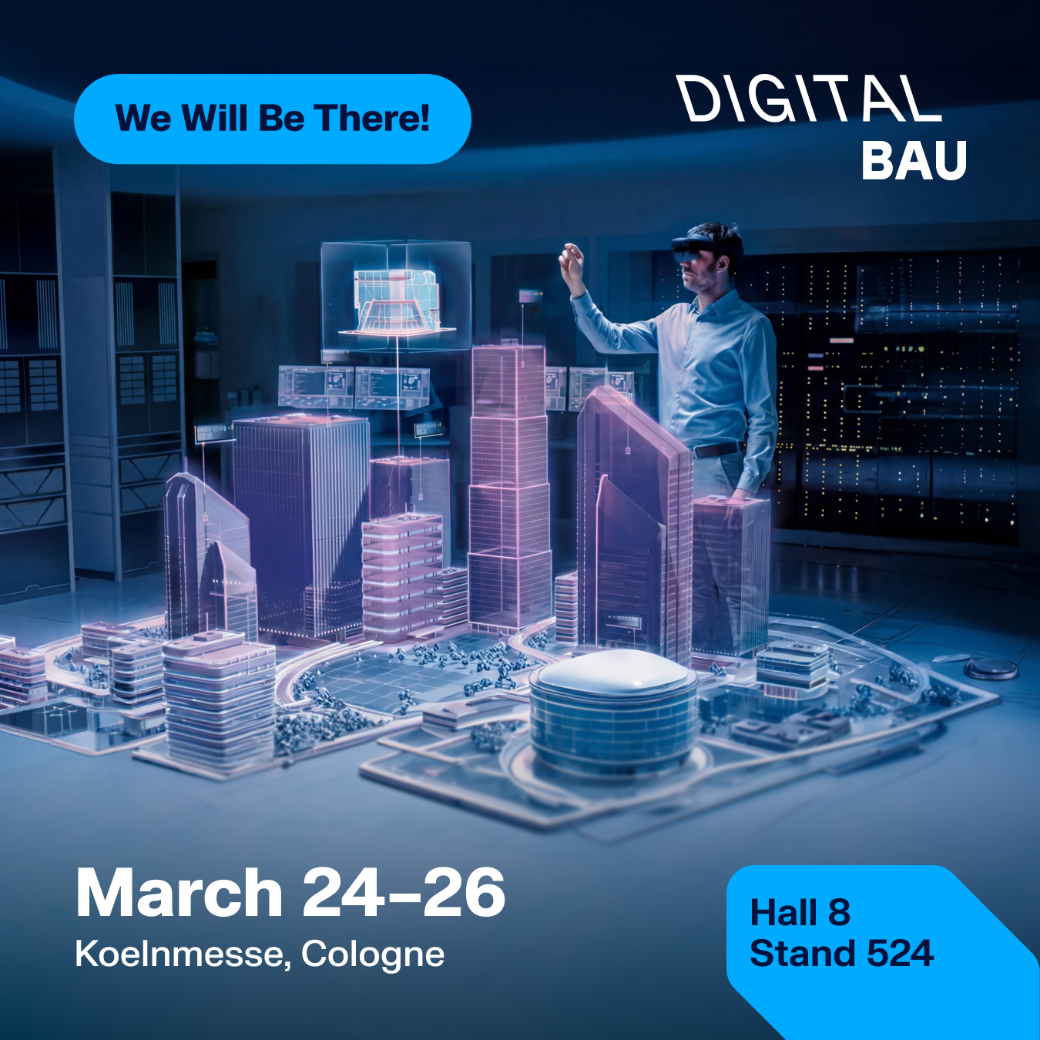 Invitation au salon digitalBAU du 24 au 26 mars 2026. Public cible : professionnels du bâtiment.