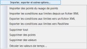 Import, export et autres options des conditions aux limites d’entrée variable dans le temps
