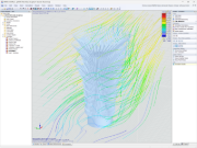 Analyse des charges de vent sur une sculpture à l’aide du logiciel RWIND Simulation.