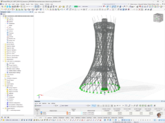 Vue détaillée du modèle RFEM de la tour Hexenbesen