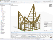 Ce modèle de structure montre la Hanji House avec des panneaux lamibois et OSB illustrant les déformations.