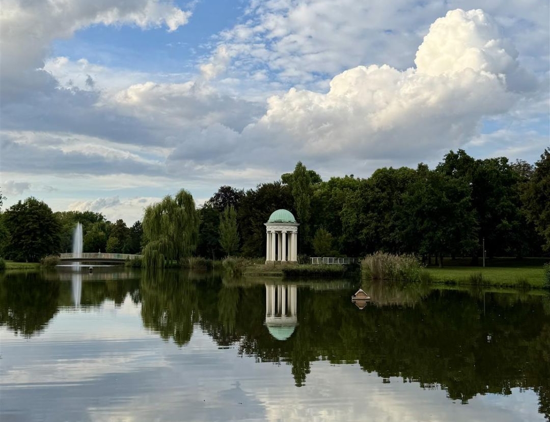 Pavillon du parc Agra de Markkleeberg vu de dessus