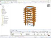 Modèle 3D de la tour dans RSTAB