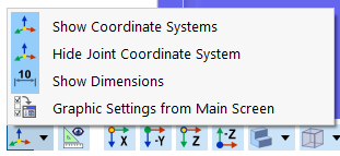 Boîtes de dialogue pour afficher le système de coordonnées dans l’assemblage