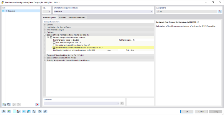 Configuration pour l’ELU