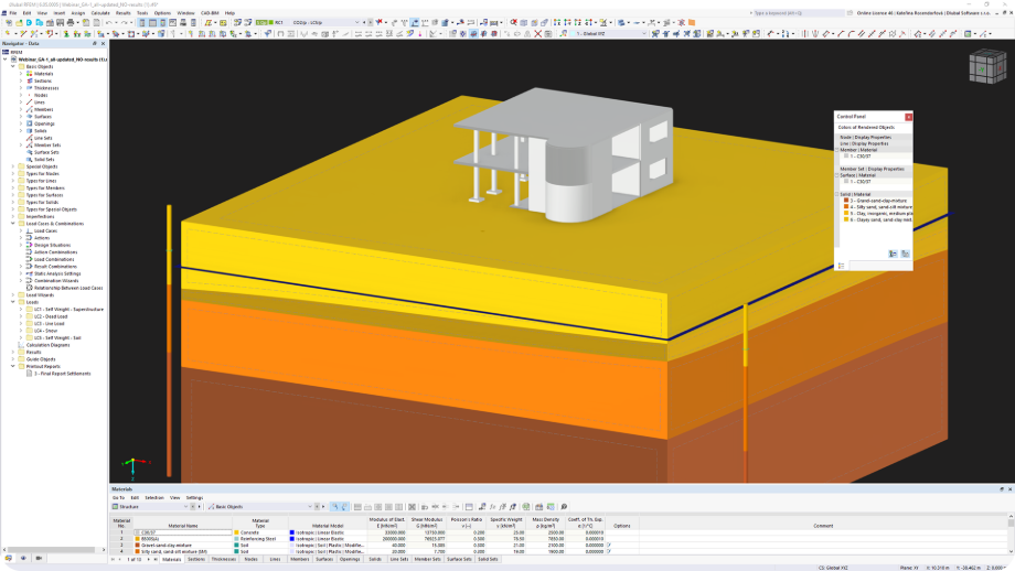 Illustration de la génération d’un massif de sol à l’aide d’échantillons de sol dans RFEM 6 avec le module complémentaire Analyse géotechnique