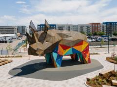 Vue détaillée de la structure acier Rhino Climber au marché Denargo par CRAFT Engineering Studio