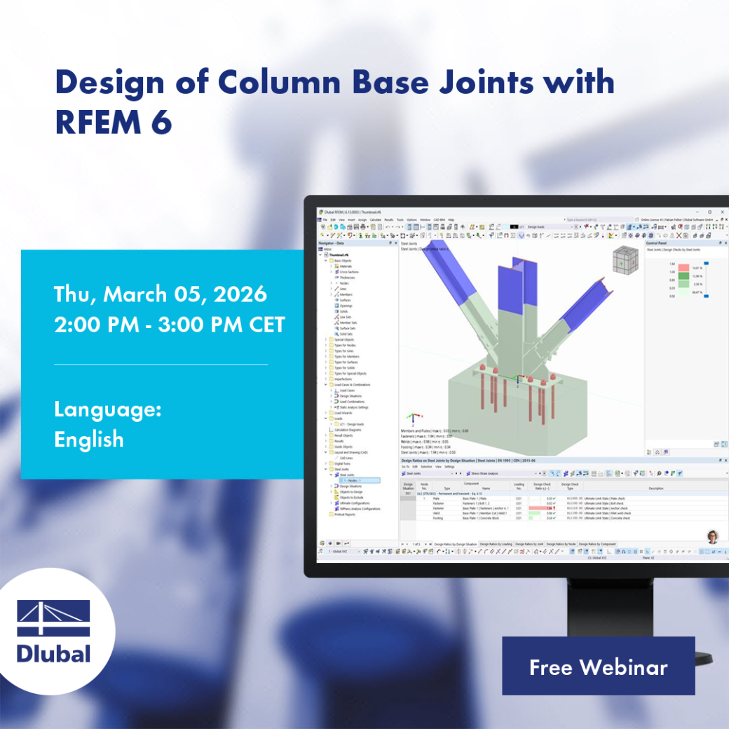 Vérification des assemblages de base de poteau avec RFEM 6