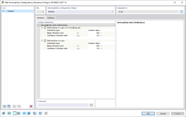 Boite de dialogue « Modifier la configuration pour l’ELS », onglet « Barres »
