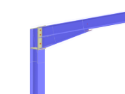 Modèle d’un détail poteau-poutre avec une section variable et un assemblage en acier dans RFEM 6
